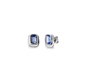 Sterling Silver Plated Ser Magnetica Blue Earrings PEN0973AZUMTL0U Unode50 Jewelry And Accessories