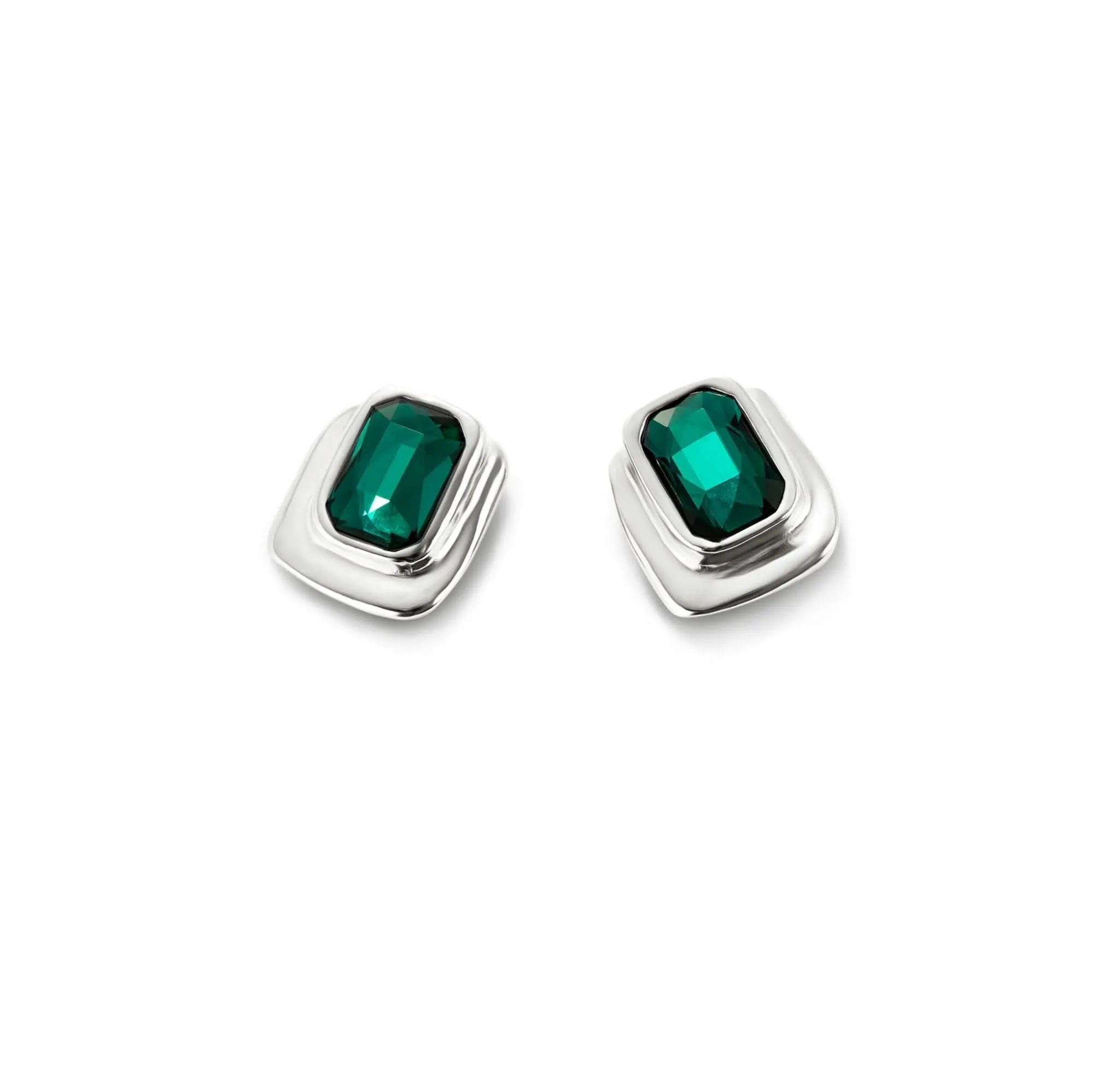 Sterling Silver Plated Ser Magnetica Green Earrings PEN0973VRDMTL0U Unode50 Jewelry And Accessories