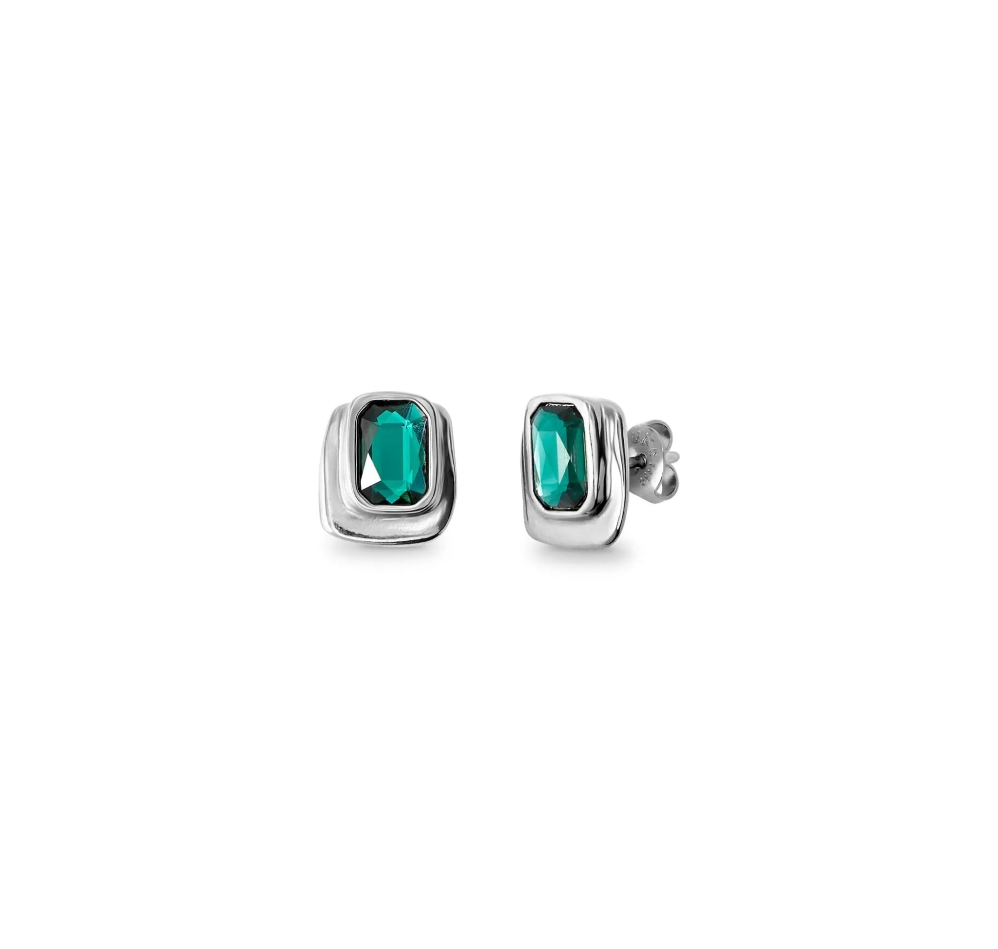 Sterling Silver Plated Ser Magnetica Green Earrings PEN0973VRDMTL0U Unode50 Jewelry And Accessories