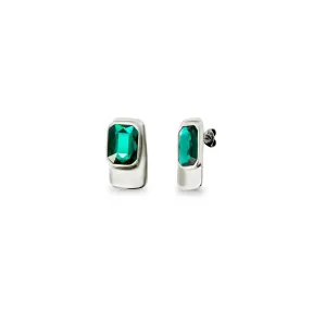 Sterling Silver Plated Ser Magnetica Green Earrings PEN0974VRDMTL0U Unode50 Jewelry And Accessories