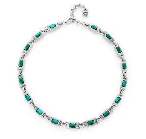 Sterling Silver Plated Ser Magnetica Green Necklace COL1955VRDMTL0U Unode50 Jewelry And Accessories