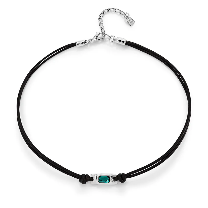 Sterling Silver Plated Ser Magnetica Green Necklace COL1966VRDMTL0U Unode50 Jewelry And Accessories