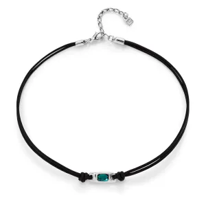 Sterling Silver Plated Ser Magnetica Green Necklace COL1966VRDMTL0U Unode50 Jewelry And Accessories