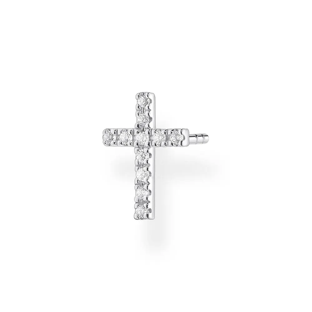 Sterling Silver Thomas Sabo Charm CLub Single Zirconia Cross Stud * 1 Earring Only* Sterling Silver	Jewelry