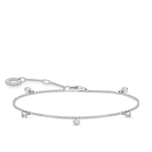 Sterling Silver Thomas Sabo Charm Club Zirconia Bracelet 16-19cm Sterling Silver	Jewelry