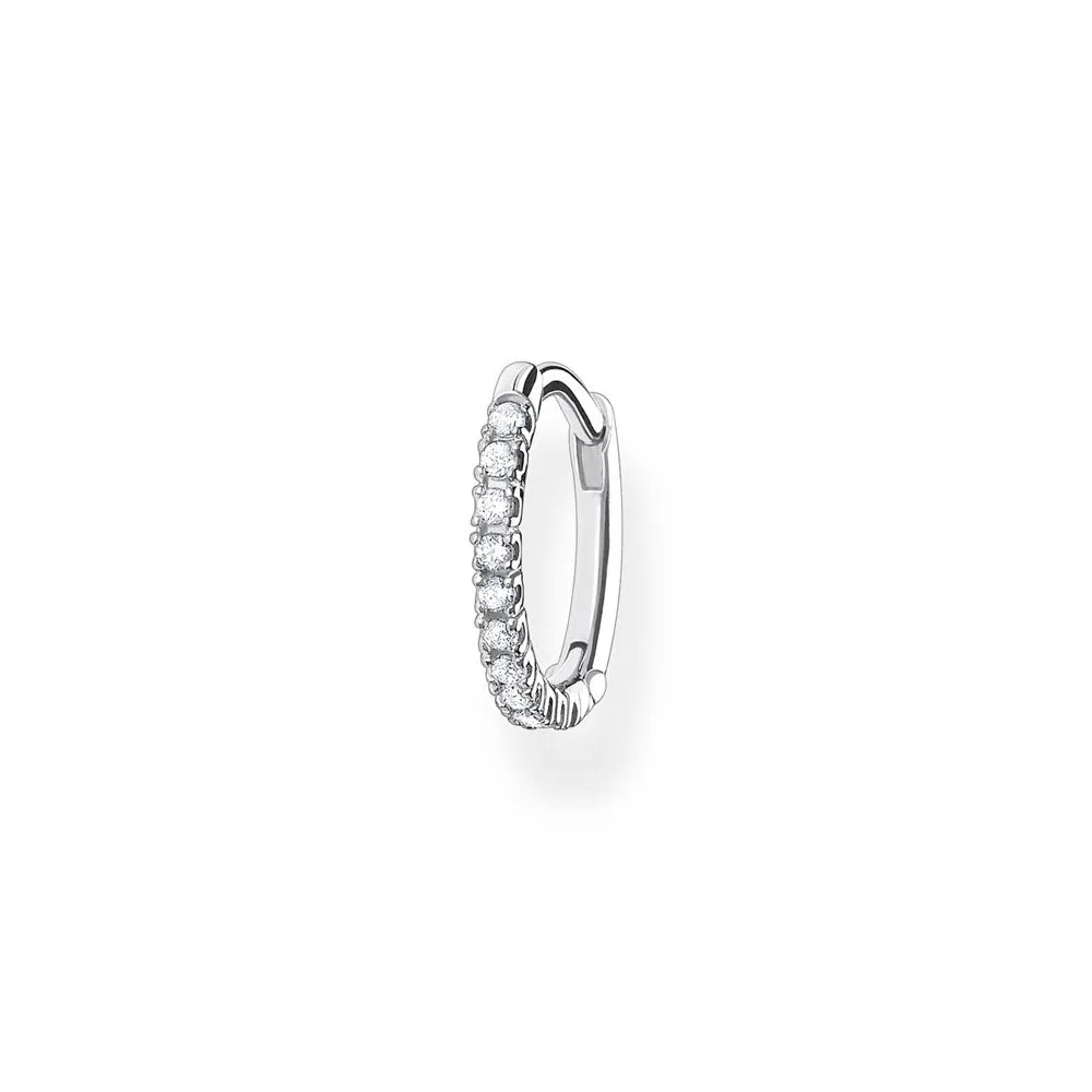 Sterling Silver Thomas Sabo Charm Club Zirconia Hoop Earring 13.5mm * 1 Earring Only* Sterling Silver	Jewelry