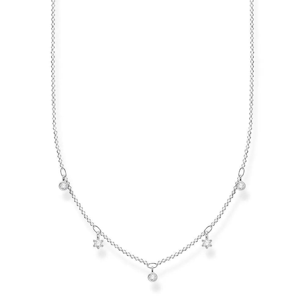 Sterling Silver Thomas Sabo Charm Club Zirconia Necklace 40-45cm Sterling Silver	Jewelry