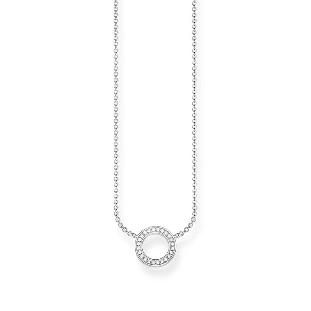 Sterling Silver Thomas Sabo Circular Zirconia Necklace Sterling Silver	Jewelry
