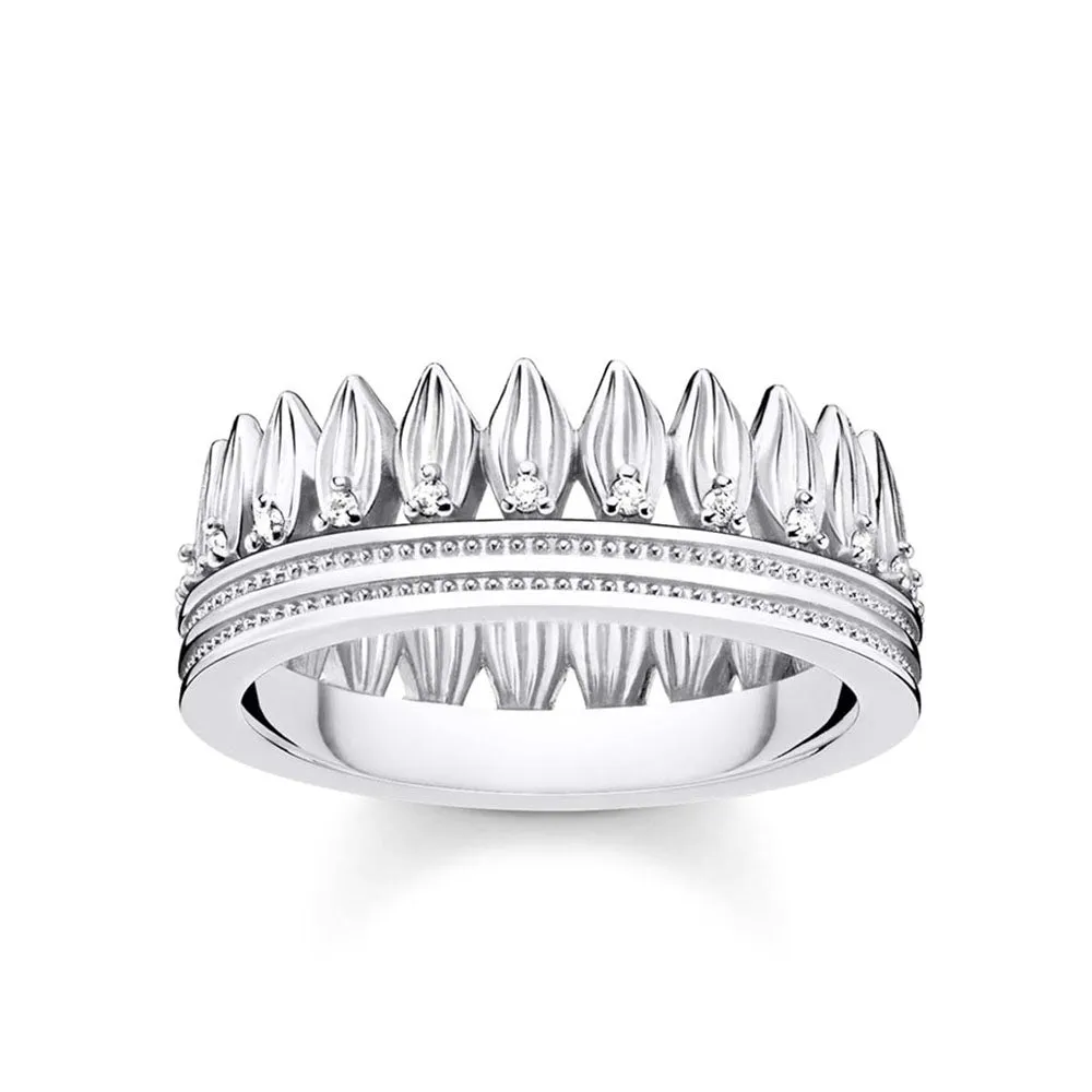 Sterling Silver Thomas Sabo Magic Garden Leaf Crown Ring Sterling Silver	Jewelry