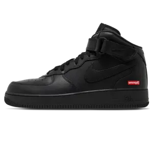 Supreme x Air Force 1 Mid 'Box Logo - Triple Black' Nike Air Force 1 timeless sneakers for any outfit