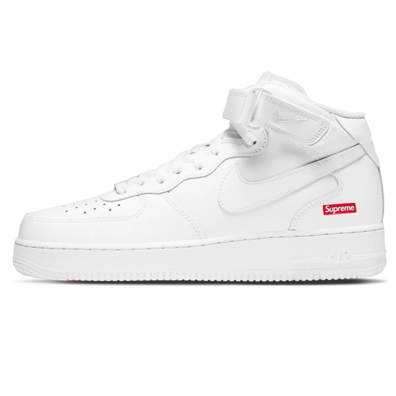 Supreme x Air Force 1 Mid 'Box Logo - Triple White' Nike Air Force 1 timeless sneakers for any outfit