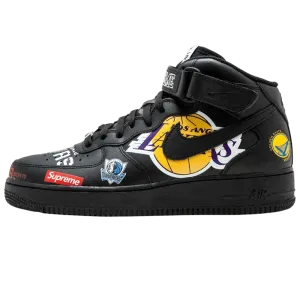 Supreme x NBA x Air Force 1 Mid 07 'Black' Nike Air Force 1 timeless sneakers for any outfit