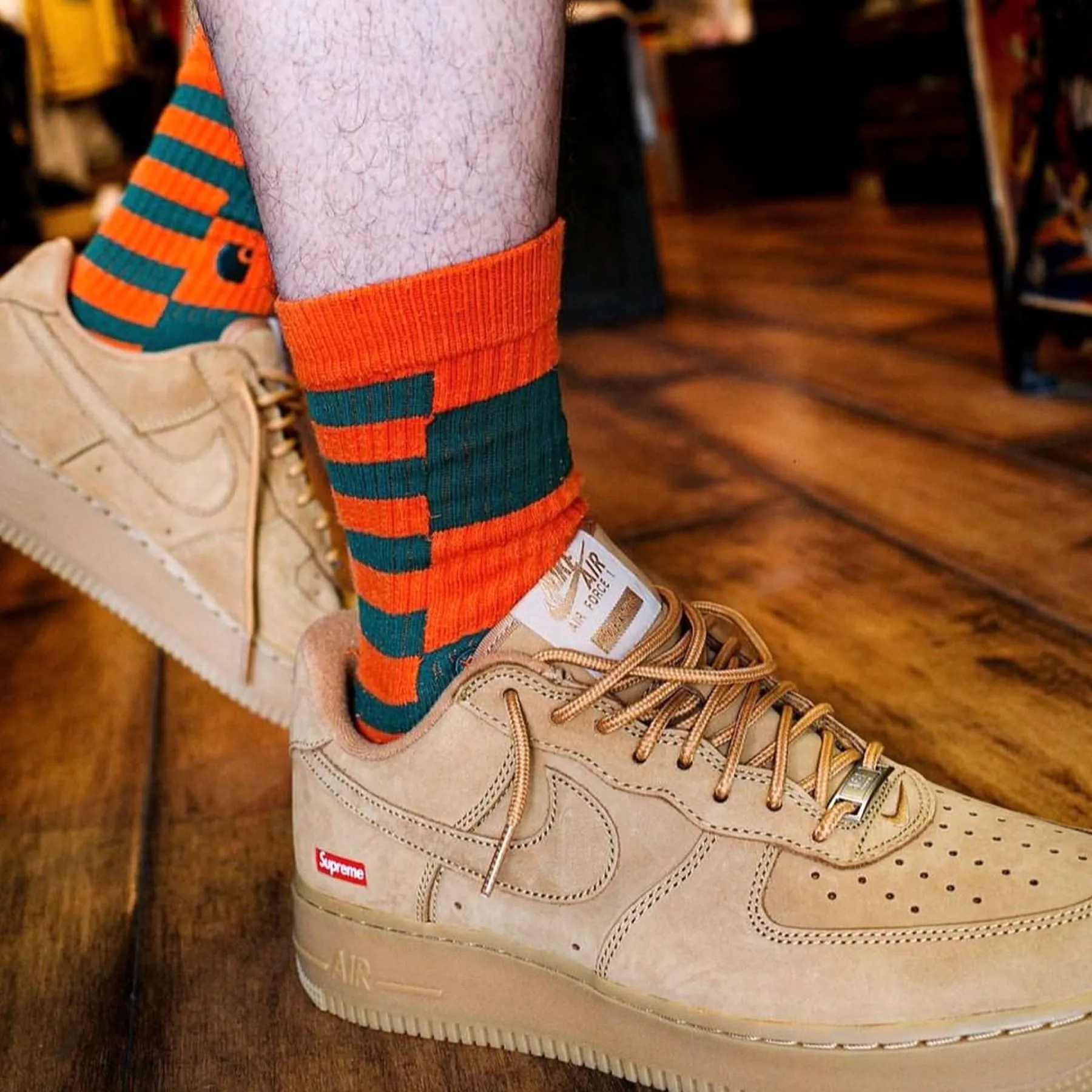Supreme x Nike Air Force 1 Low SP 'Flax' Nike Air Force 1 low-top sneakers