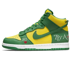 Supreme x Nike Dunk High SB 'By Any Means - Brazil' Nike Dunk casual shoes with iconic low-top shape