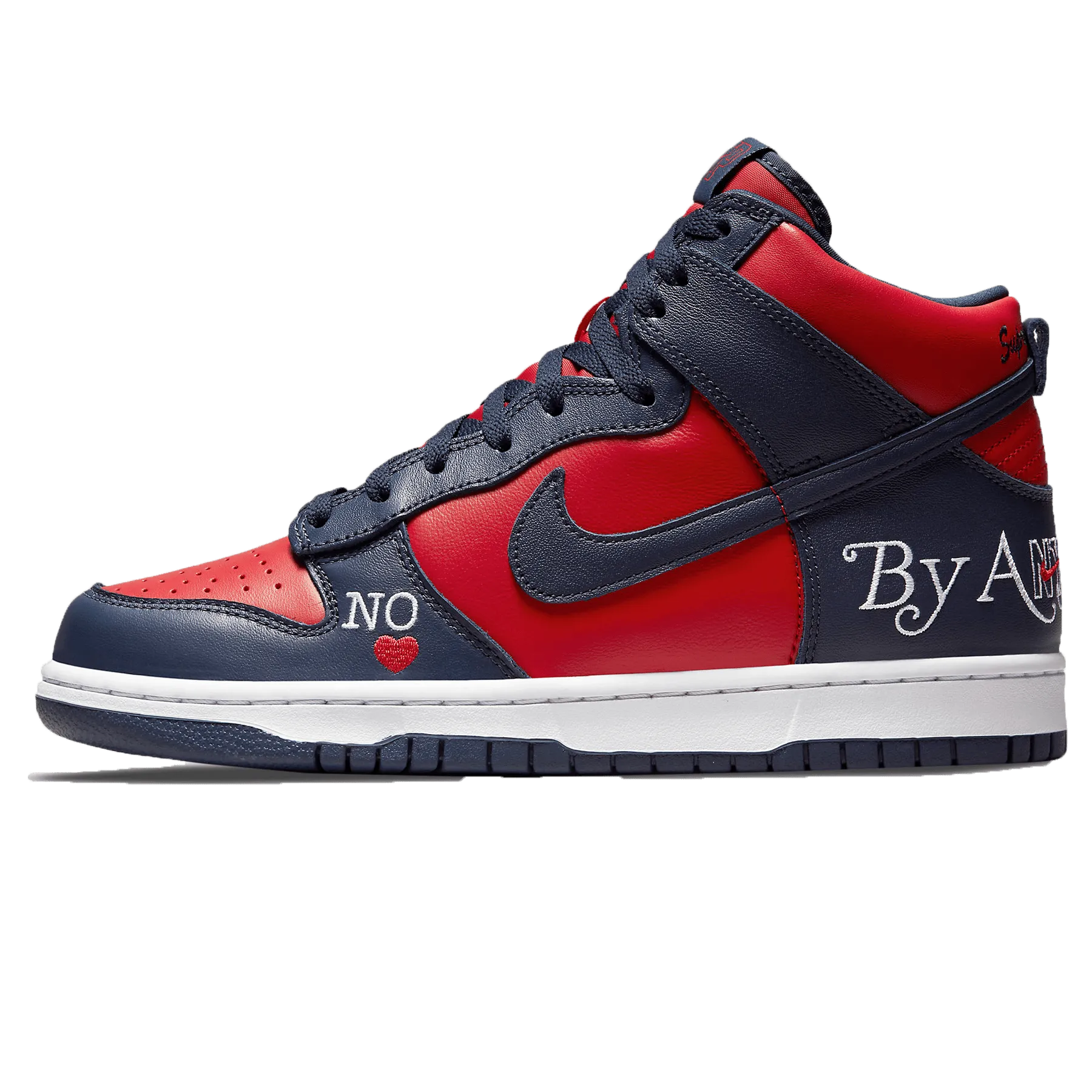 Supreme x Nike Dunk High SB 'By Any Means - Red Navy' Nike Dunk casual shoes with iconic low-top shape
