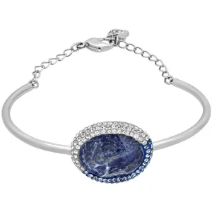 Swarovski Jewelry Swarovski Women's Bracelet - Oval Rhodium-Plated Blue Crystal, 6.75 inch | 5132119