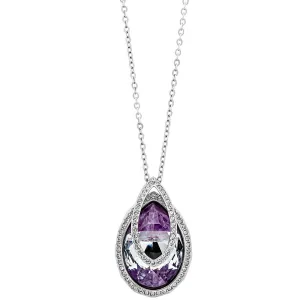 Swarovski Jewelry Swarovski Women's Necklace - Dew Florette Purple and Clear Crystal Pendant | 5230024