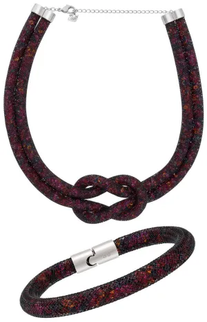 Swarovski Stardust Exclusive Edition 5184476 Black Multicolor Crystal Set of Necklace and Bracelet for Women Swarovski Jewelry