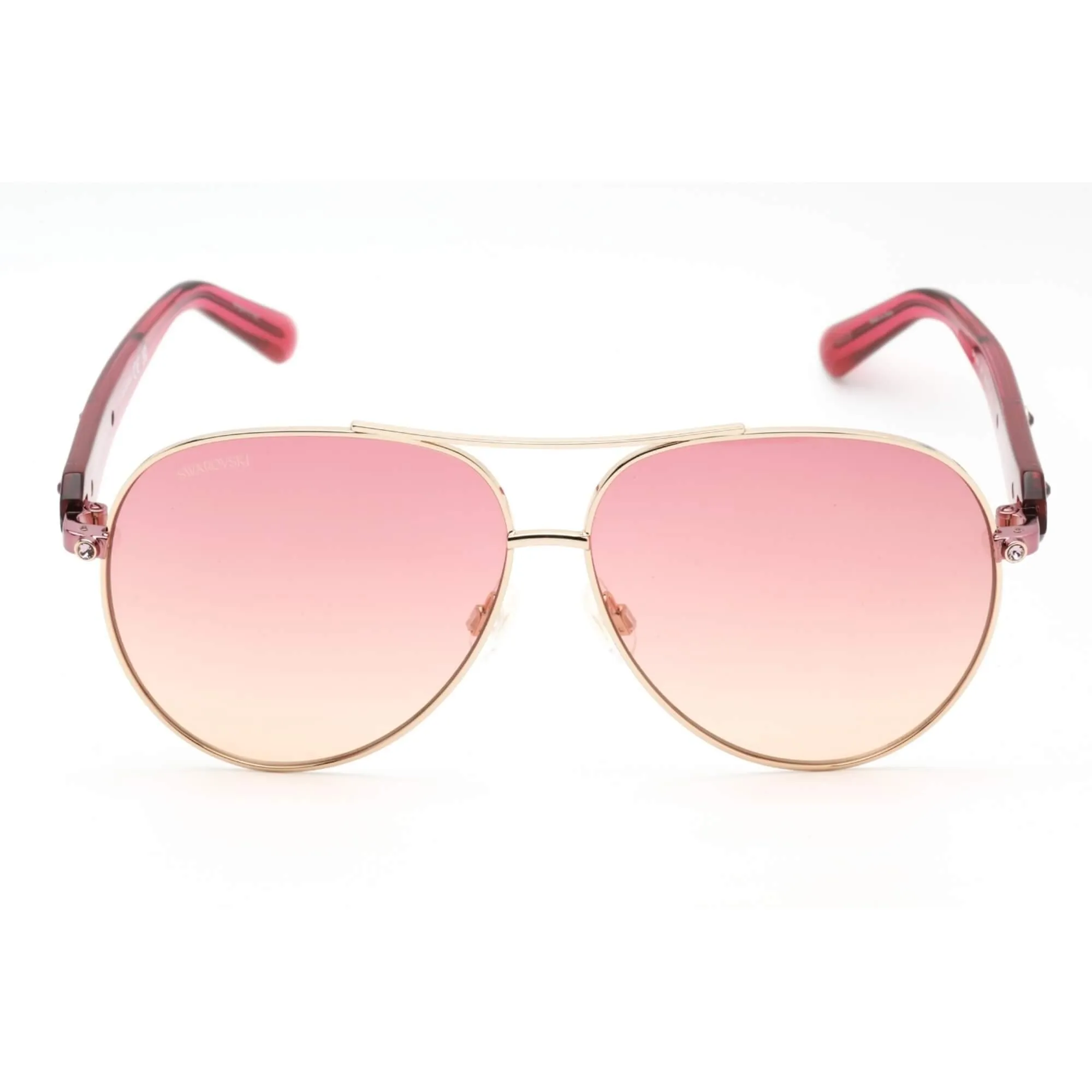 Swarovski Women's Sunglasses - Gradient Bordeaux Lens Aviator Frame | SK0392 28T Versace Sunglasses