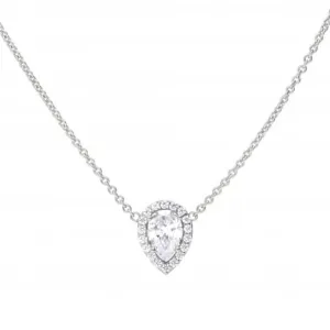 Teardrop Halo Cubic Zirconia Necklace N4403 Diamonfire Jewellery