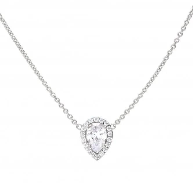 Teardrop Halo Cubic Zirconia Necklace N4403 Diamonfire Jewellery