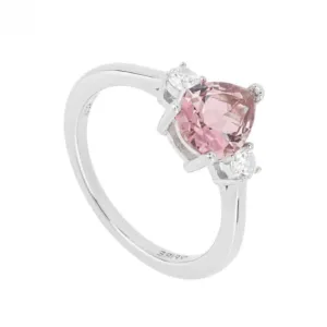 Teardrop Shaped Pink Zirconia Ring Diamonfire Jewellery