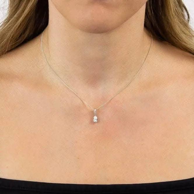 Teardrop With Pave Bale Pendant P5023 Diamonfire Jewellery