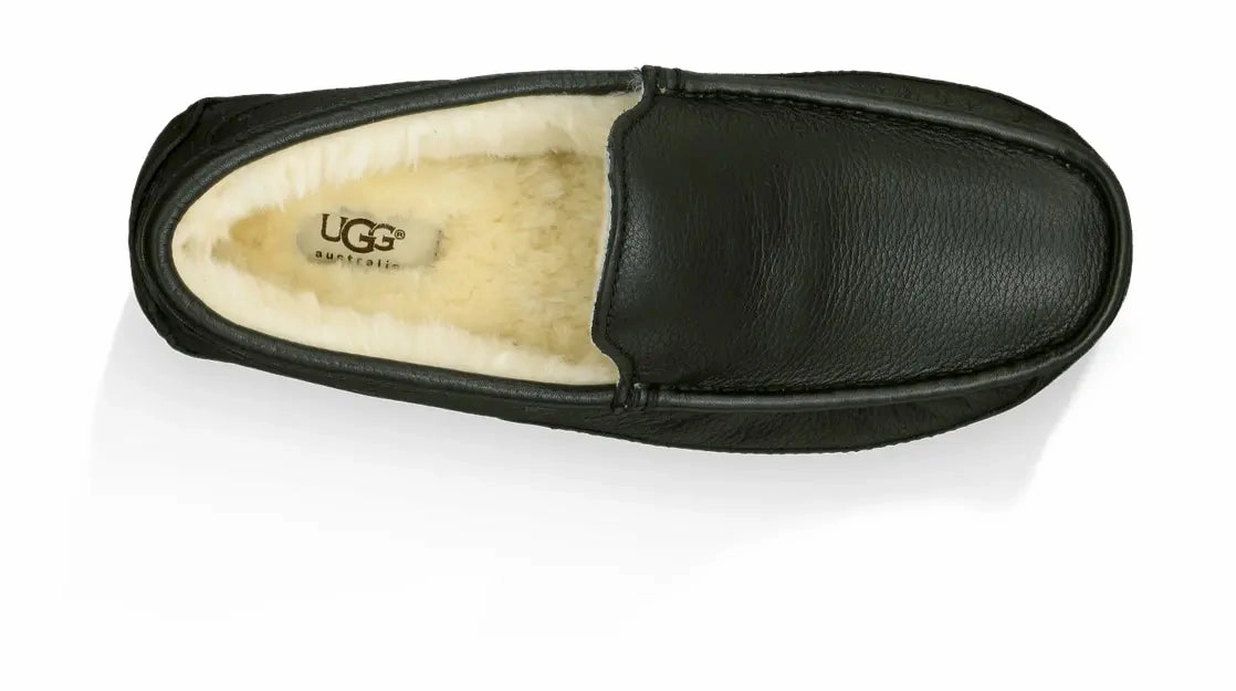 The Mens UGG Ascot (Leather) Slipper  Timeless Style & Everyday Comfort Ugg cozy footwear visuals