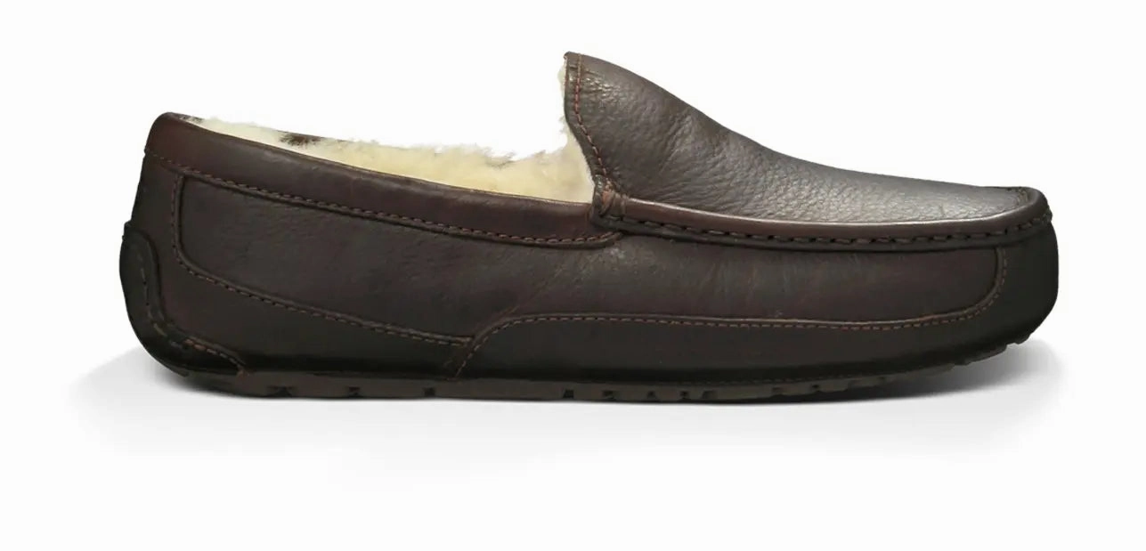 The Mens UGG Ascot (Leather) Slipper  Timeless Style & Everyday Comfort Ugg cozy footwear visuals