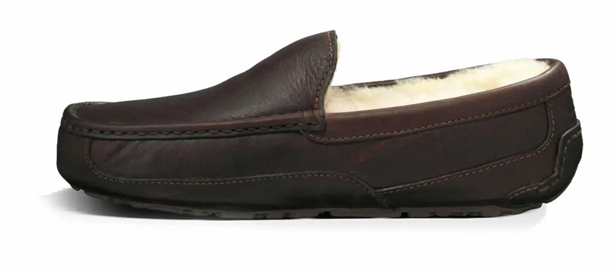 The Mens UGG Ascot (Leather) Slipper  Timeless Style & Everyday Comfort Ugg cozy footwear visuals