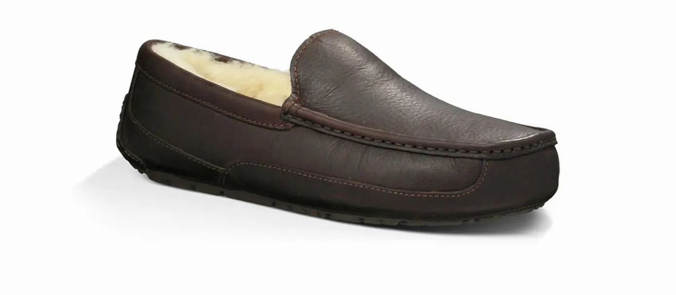 The Mens UGG Ascot (Leather) Slipper  Timeless Style & Everyday Comfort Ugg cozy footwear visuals