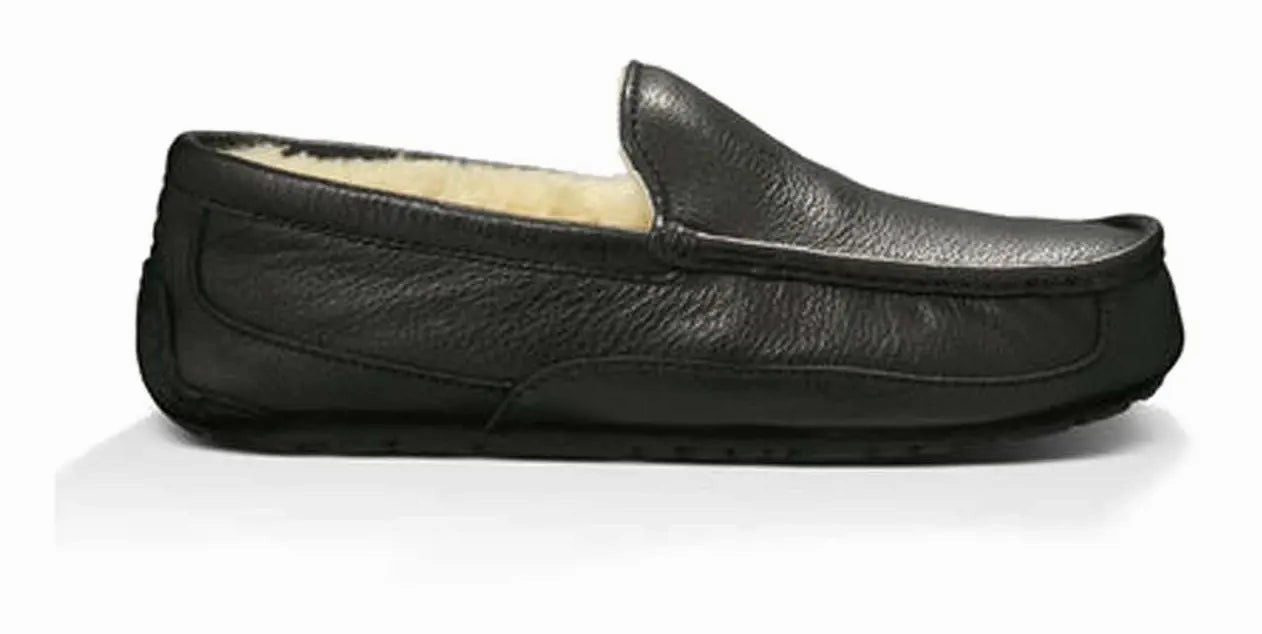 The Mens UGG Ascot (Leather) Slipper  Timeless Style & Everyday Comfort Ugg cozy footwear visuals