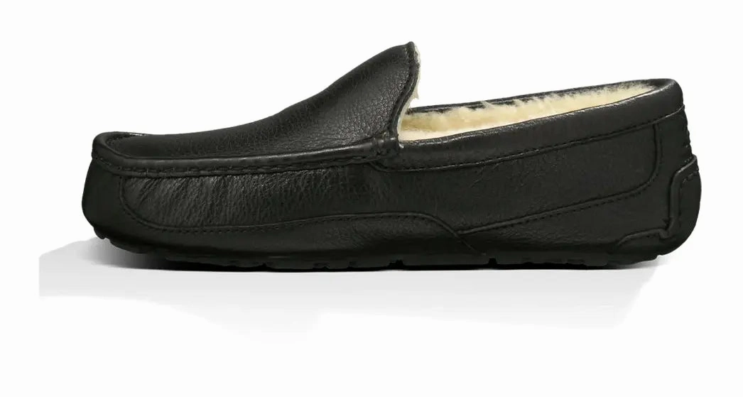 The Mens UGG Ascot (Leather) Slipper  Timeless Style & Everyday Comfort Ugg cozy footwear visuals