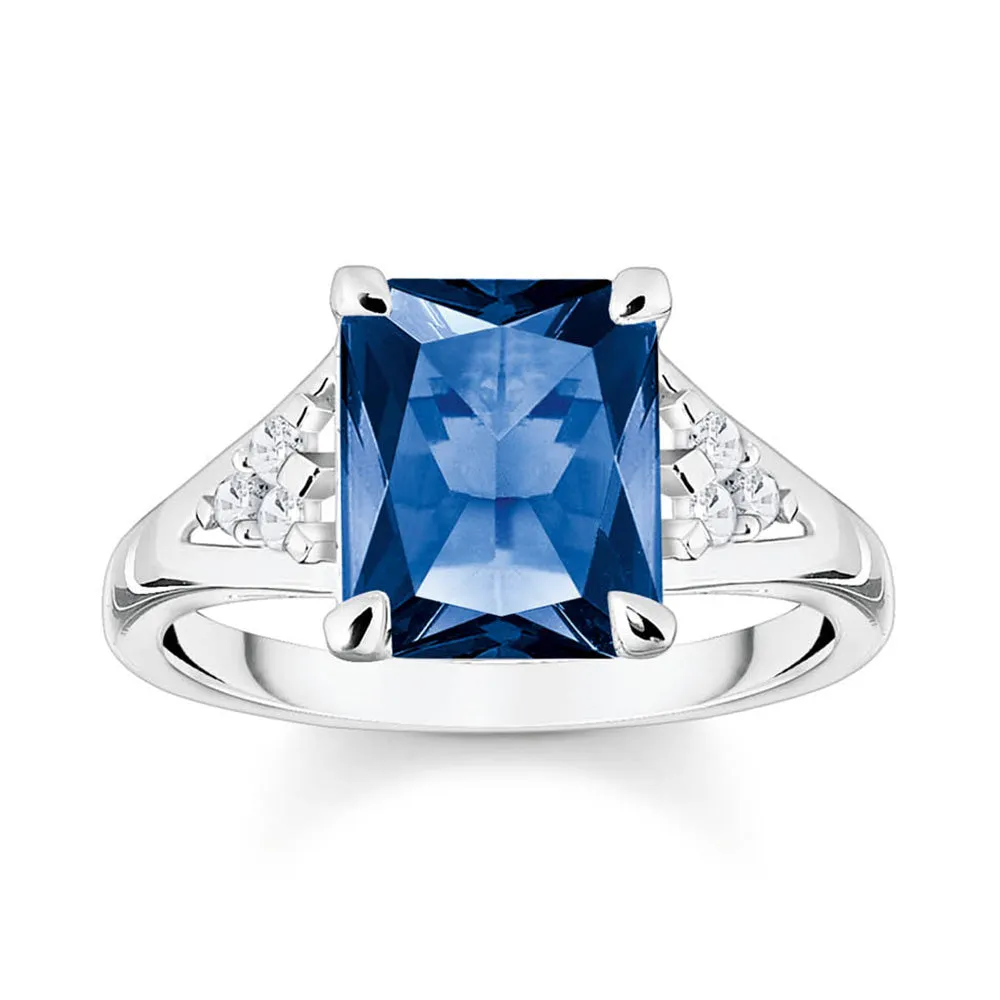 Thomas Sabo Blue Cubic Zirconia Sterling Silver Ring Sterling Silver	Jewelry