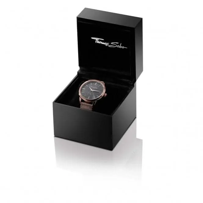 Thomas Sabo CODE Rose Gold Milanese Metal Watch WA0341-265-202