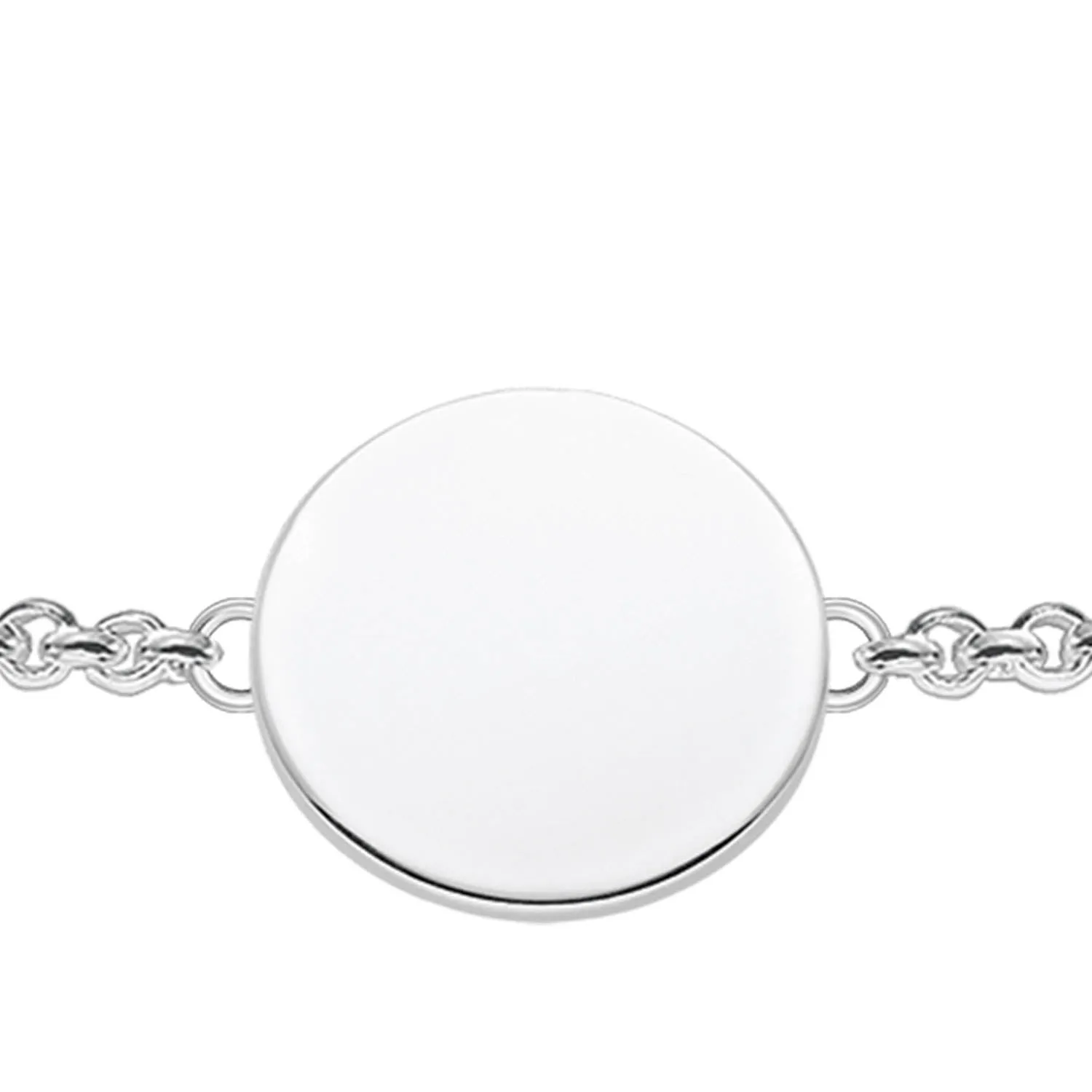 Thomas Sabo Engrav Sterling Silver Small Disc 16-19cm Bracelet Sterling Silver	Jewelry