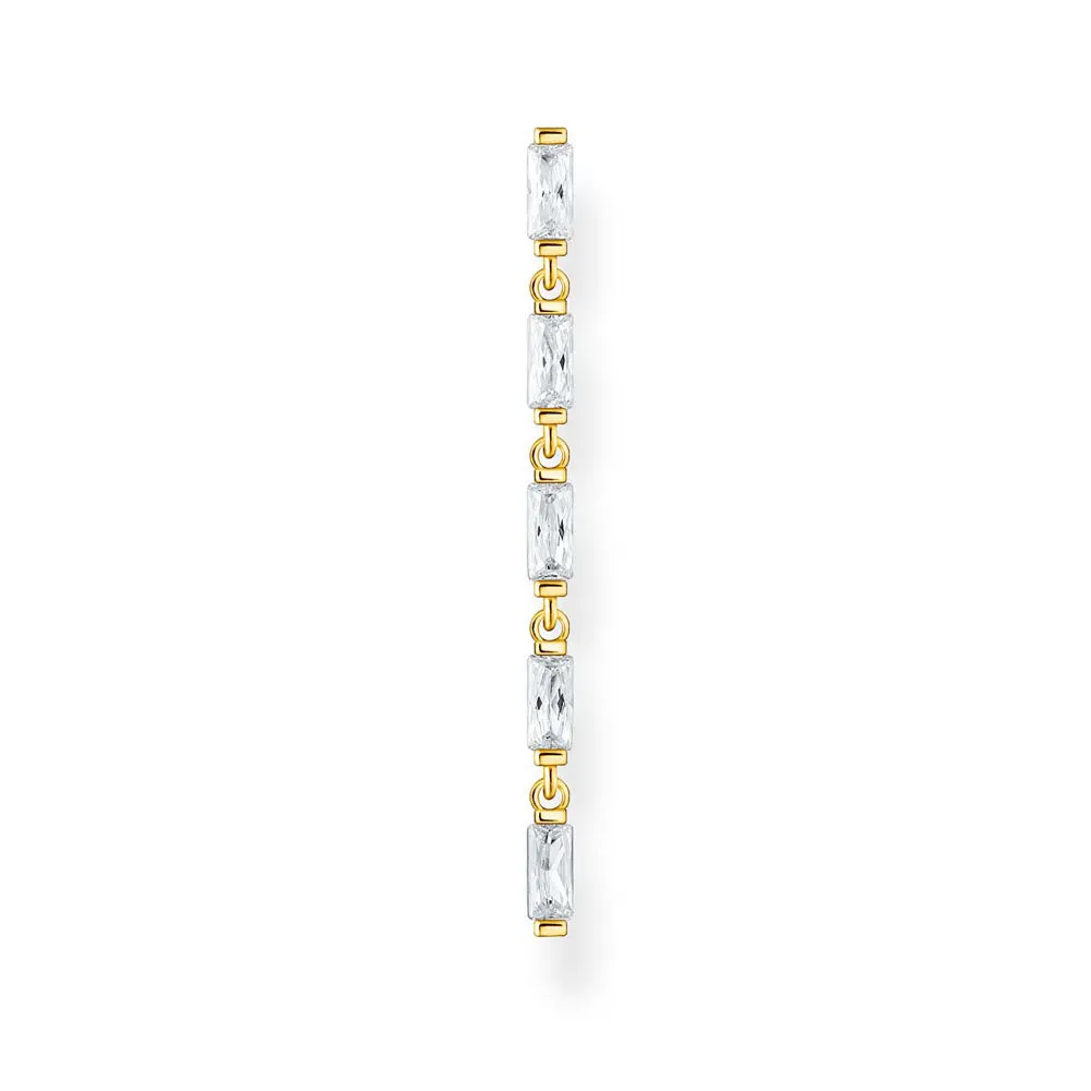 Thomas Sabo Gold Plated Sterling Silver Dancing CZ Single Earrings Sterling Silver	Jewelry
