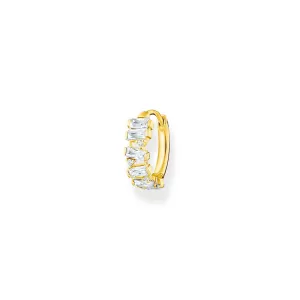 Thomas Sabo Gold Plated Sterling Silver Dancing CZ Single Hoop Earrings Sterling Silver	Jewelry