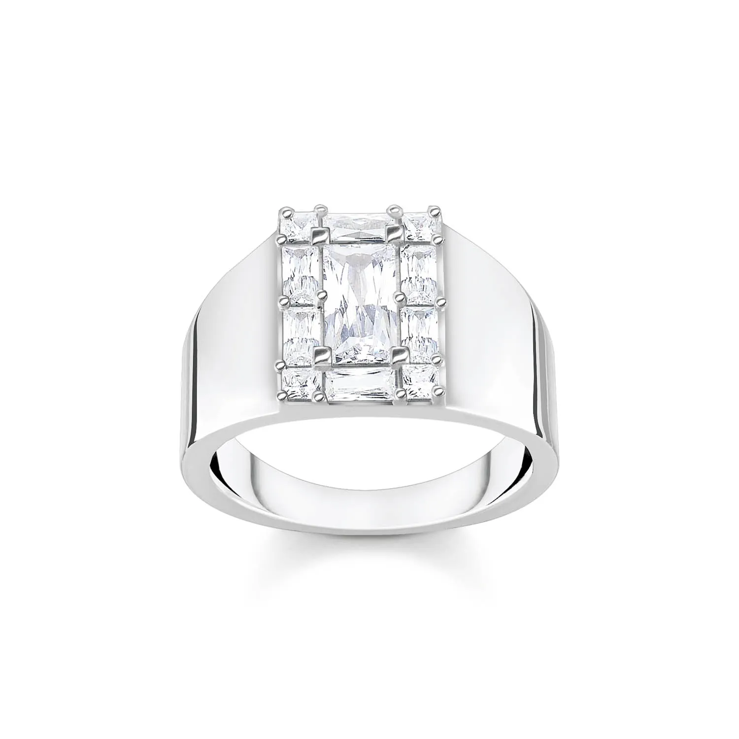 Thomas Sabo Heritage Sterling Silver Wide CZ Embellish Ring Sterling Silver	Jewelry