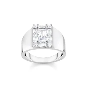 Thomas Sabo Heritage Sterling Silver Wide CZ Embellish Ring Sterling Silver	Jewelry