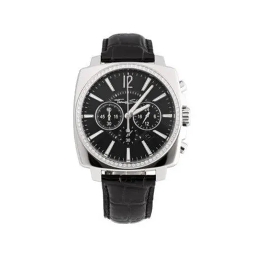 Thomas Sabo Jewellery Ladies' Thomas Sabo Square Chronograph Leather Quartz Strap Watch, WA0085-218-203