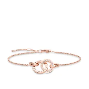 Thomas Sabo Rose Gold Plated Sterling Silver Together Rings CZ 16-19cm Bracelet Sterling Silver	Jewelry
