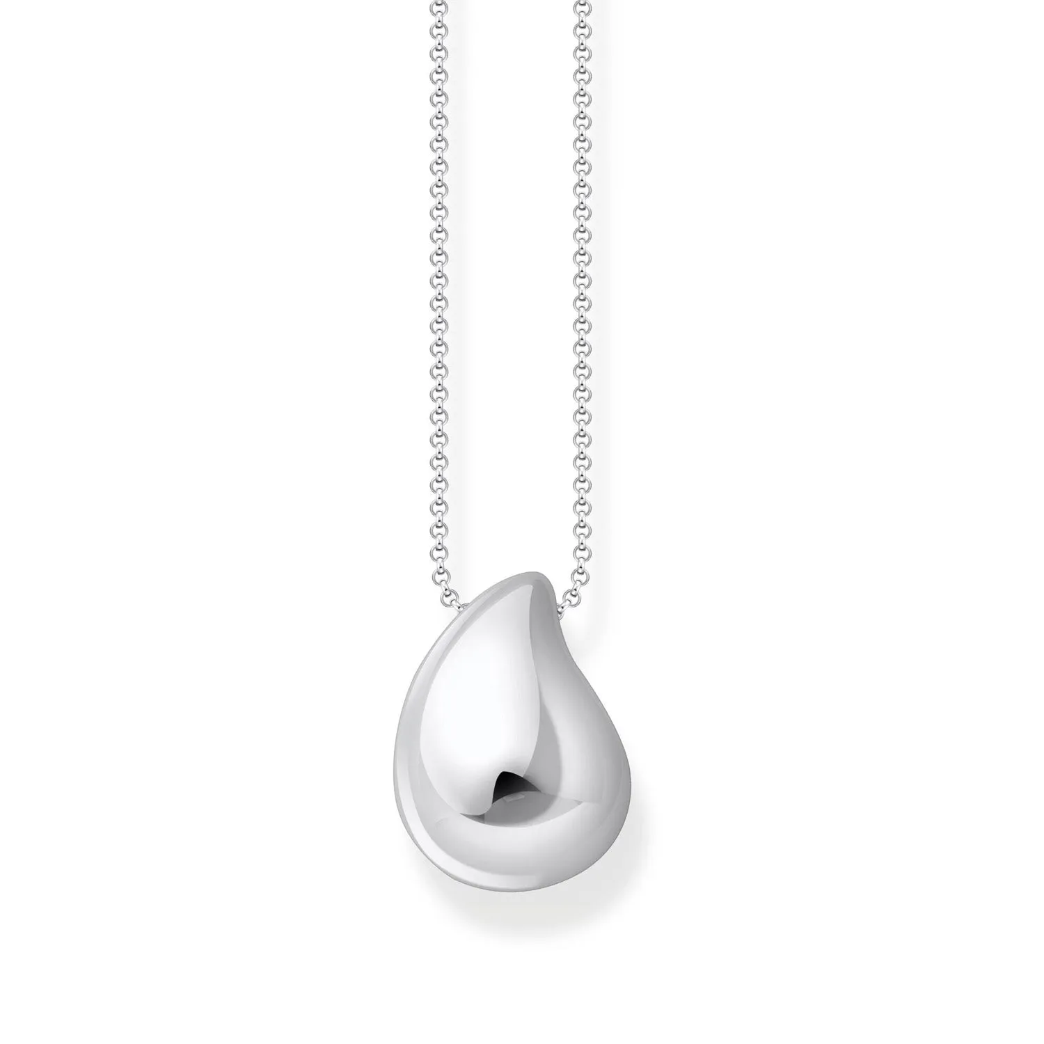 Thomas Sabo Sterling Silver Bold Organic Drop Pendant On 45-50cm Chain Sterling Silver	Jewelry