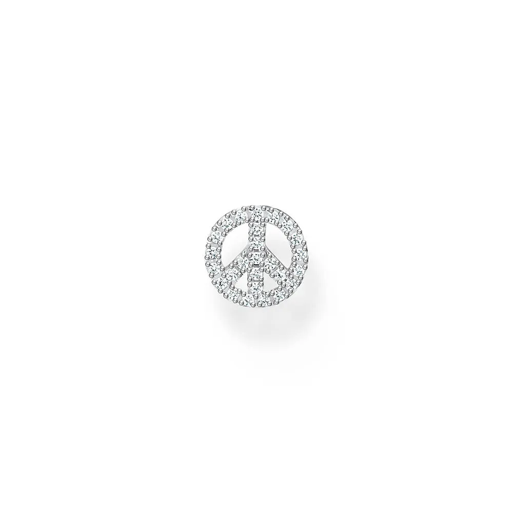 Thomas Sabo Sterling Silver Charm Club Peace CZ Stud Earring *1 Piece Only* Sterling Silver	Jewelry