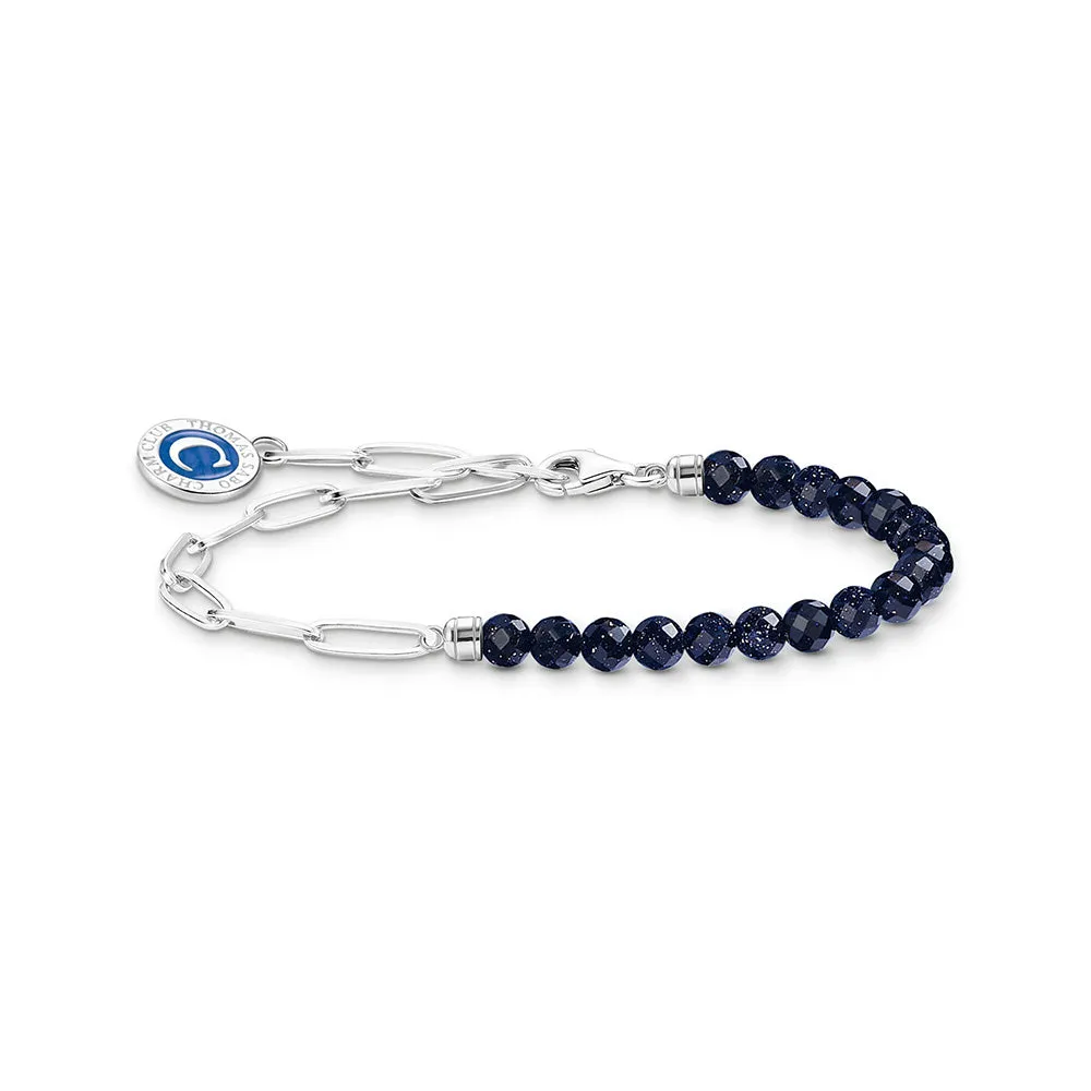 Thomas Sabo Sterling Silver Charmista Blue Bead 17cm Charm Bracelet Sterling Silver	Jewelry