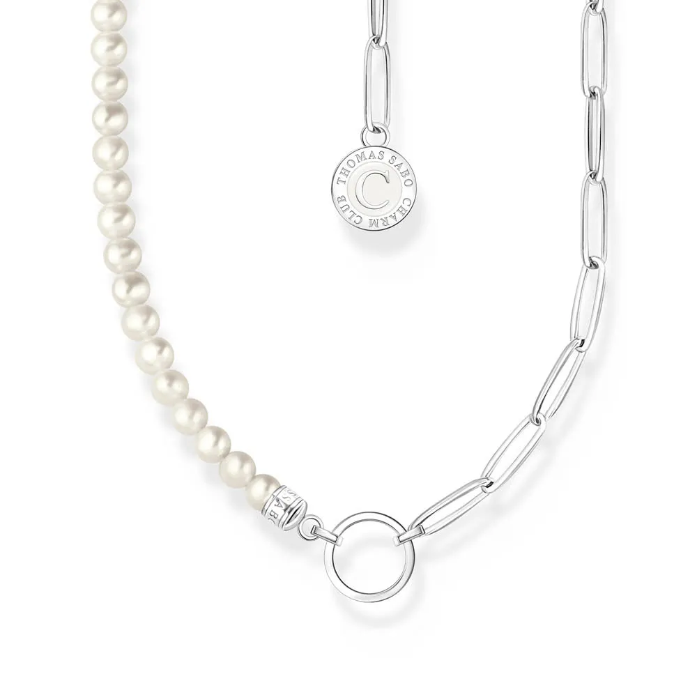 Thomas Sabo Sterling Silver Charmista Fresh Water Pearl 32-37cm Chain Sterling Silver	Jewelry