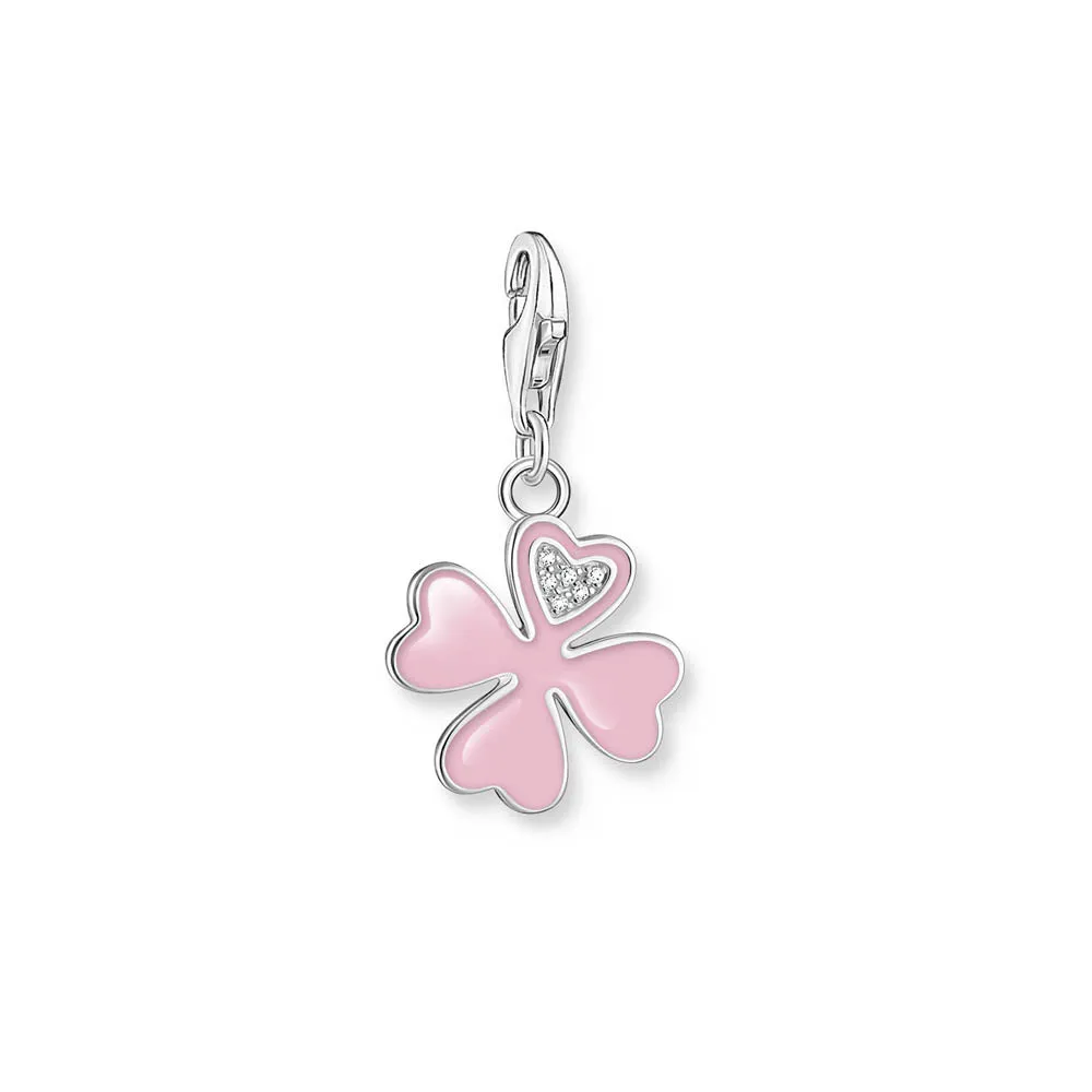 Thomas Sabo Sterling Silver Charmista Pink Clover Leaf CZ Charm Sterling Silver	Jewelry