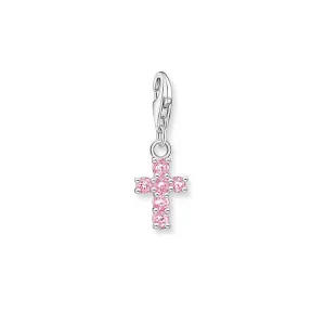 Thomas Sabo Sterling Silver Charmista Pink Zirconia Cross Charm Sterling Silver	Jewelry