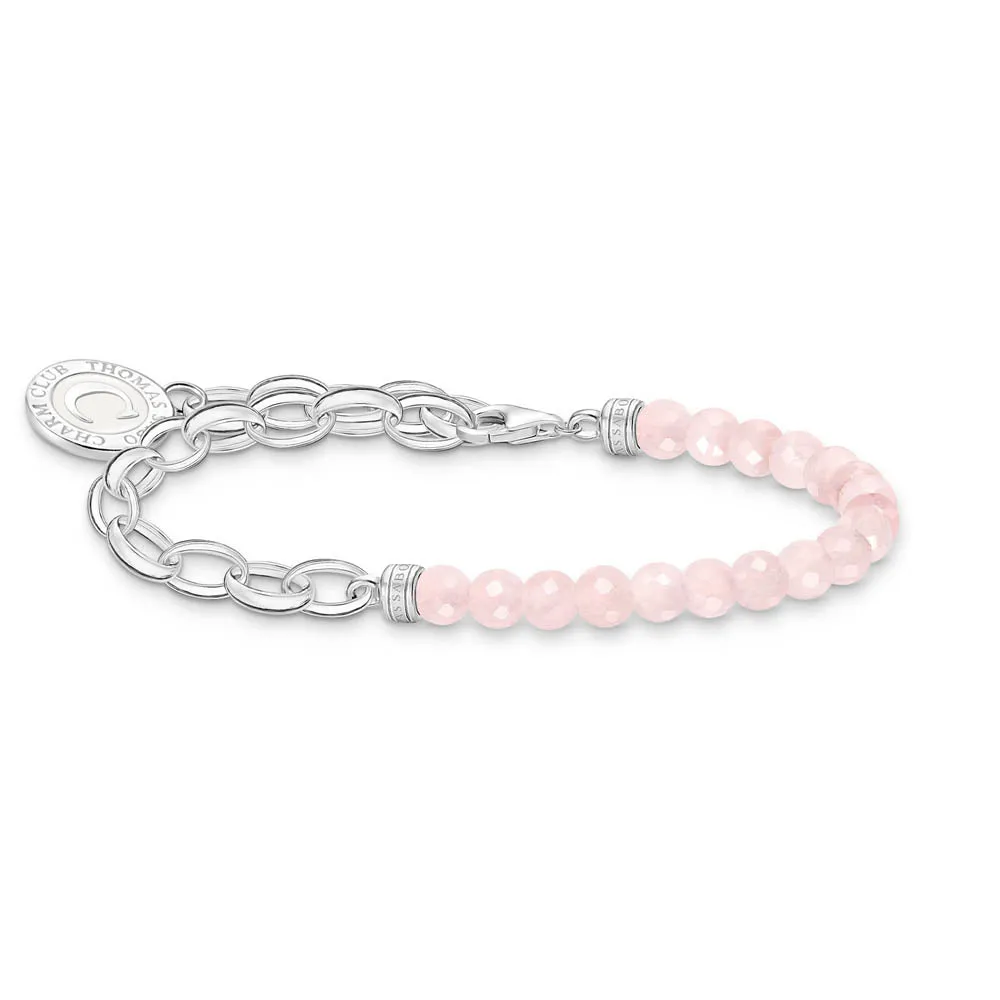 Thomas Sabo Sterling Silver Charmista Rose Quartz Belcher 16-19cm Bracelet Sterling Silver	Jewelry