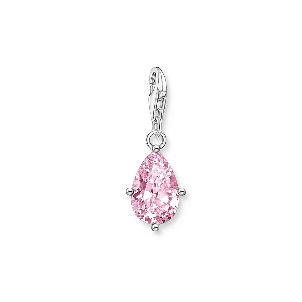 Thomas Sabo Sterling Silver Charmista Teardrop Pink CZ Charm Sterling Silver	Jewelry